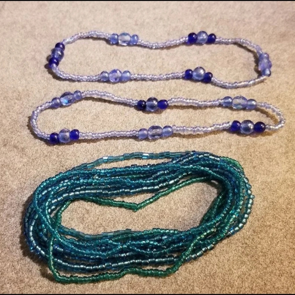 Blue Glass Bracelets Bundle - 10 pieces